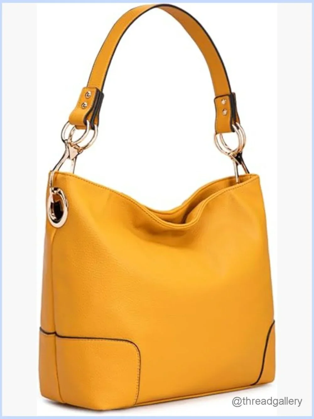 Slouchy Hobo Bag with Removable Strap Faux Leather